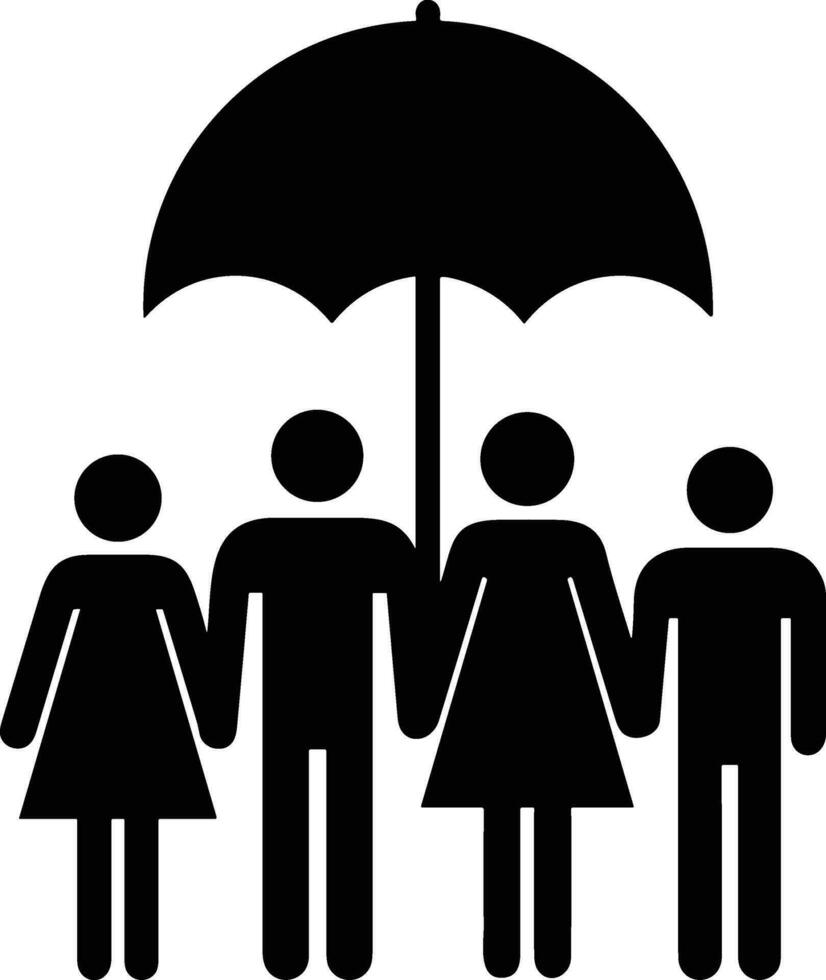 Umbrella protection icon symbol vector image. Illustration of the safety protect umbrella security design image