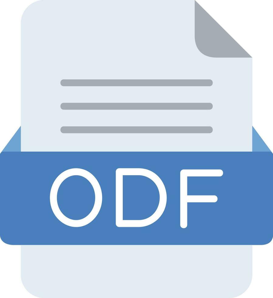 odf archivo formato línea icono vector