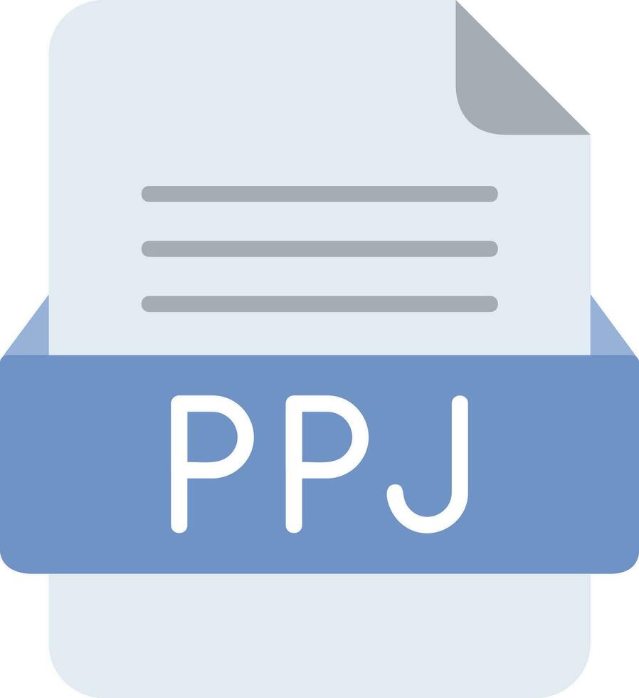 PPJ File Format Line Icon vector