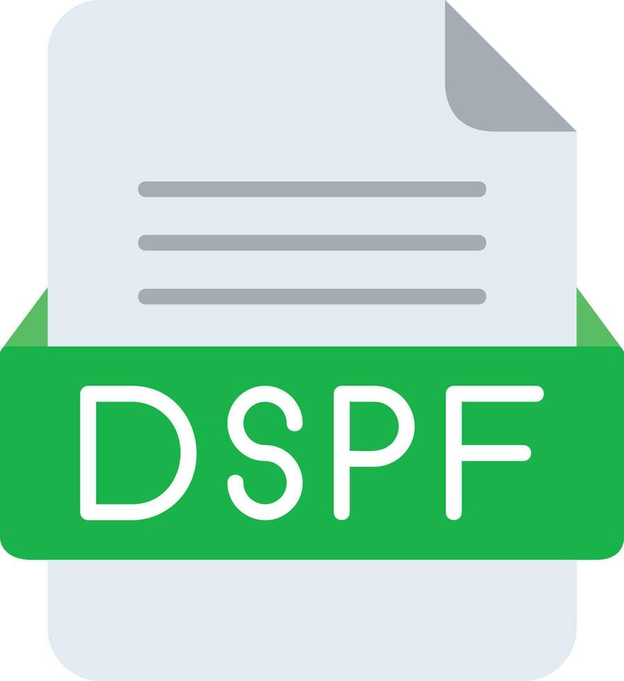 DSPF File Format Line Icon vector