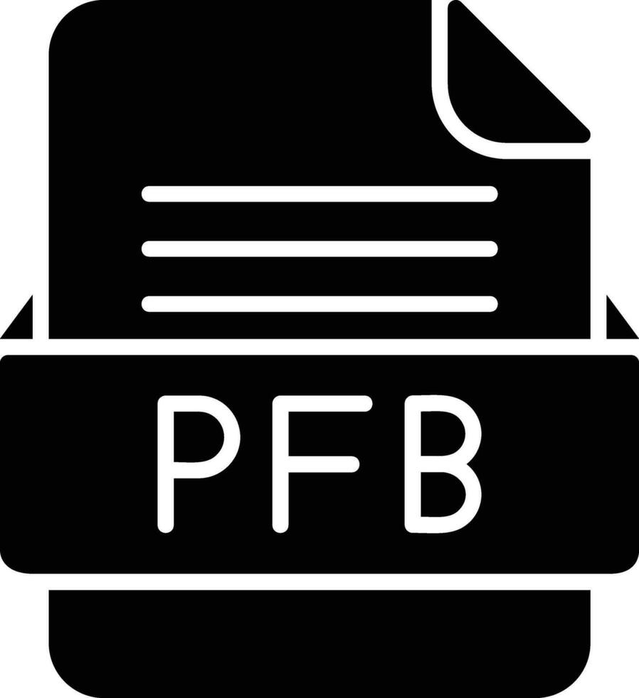 PFB File Format Line Icon vector