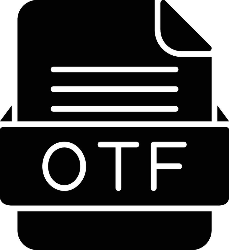 otf archivo formato línea icono vector