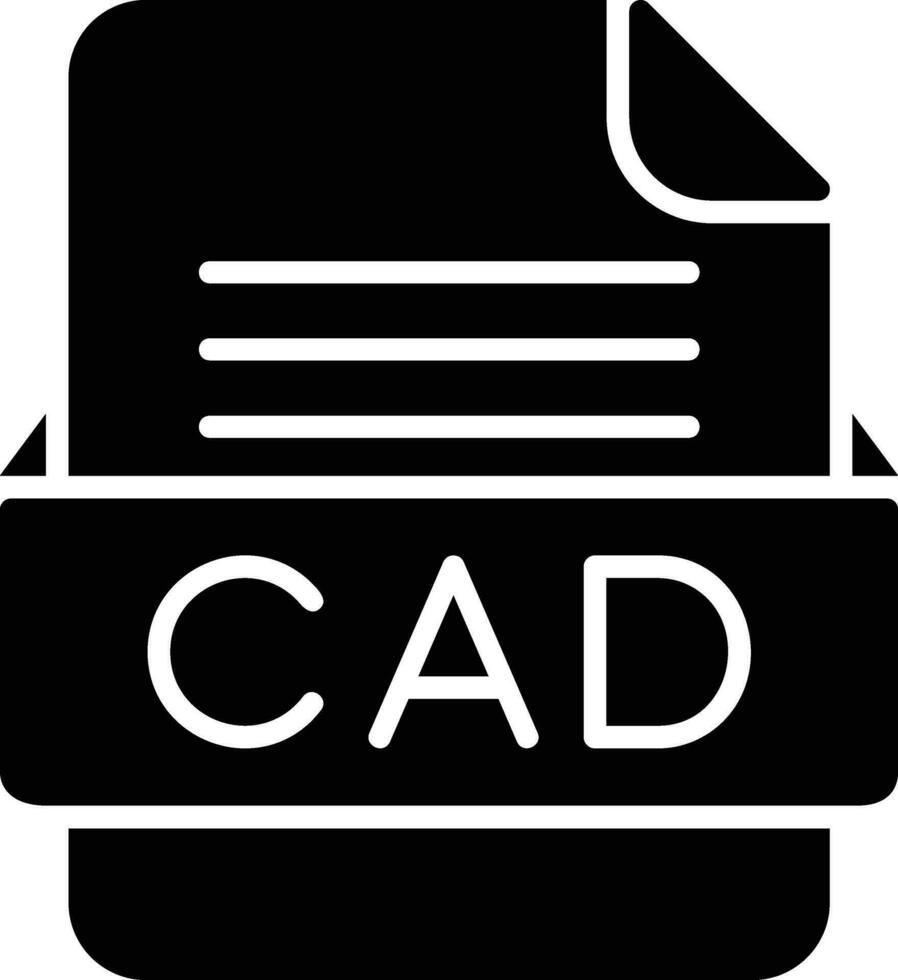 CAD File Format Line Icon vector