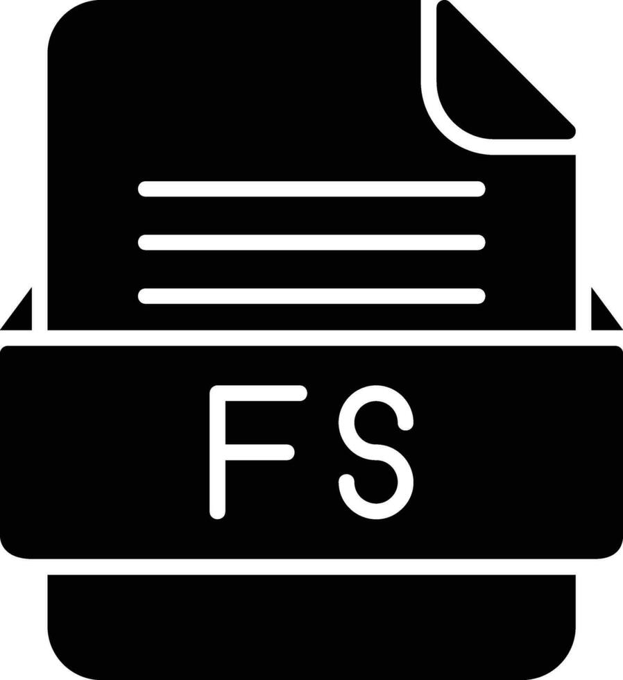 fs archivo formato línea icono vector