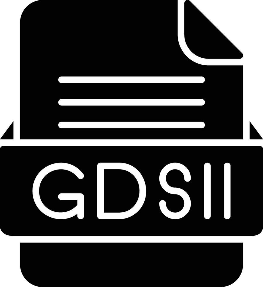 gdsii archivo formato línea icono vector