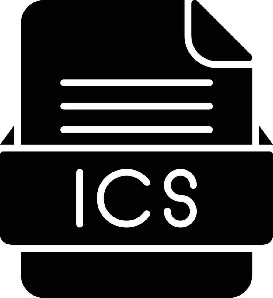 ICS File Format Line Icon vector