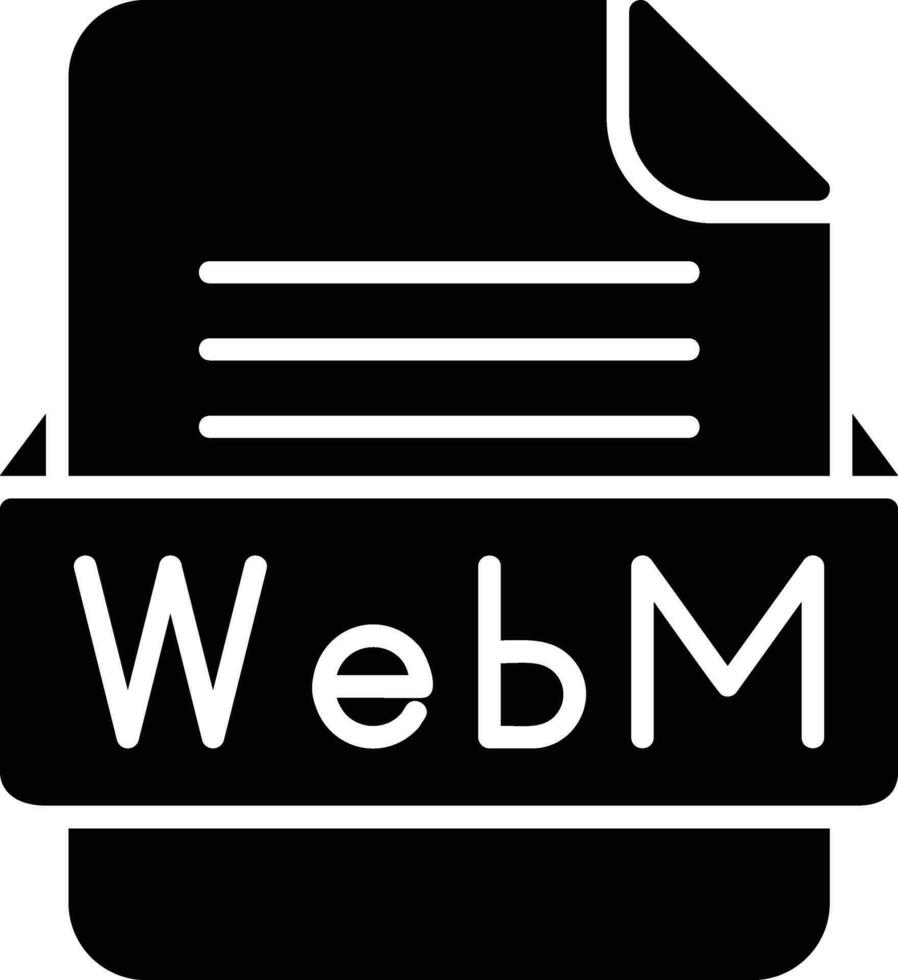 webm archivo formato línea icono vector