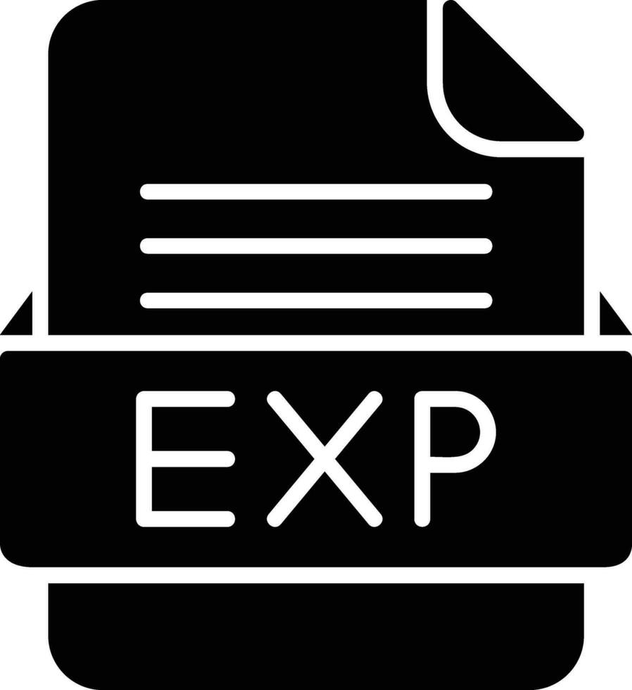 EXP File Format Line Icon vector