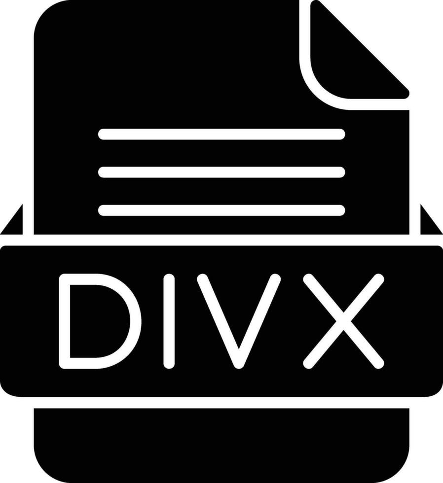 DIVX File Format Line Icon vector