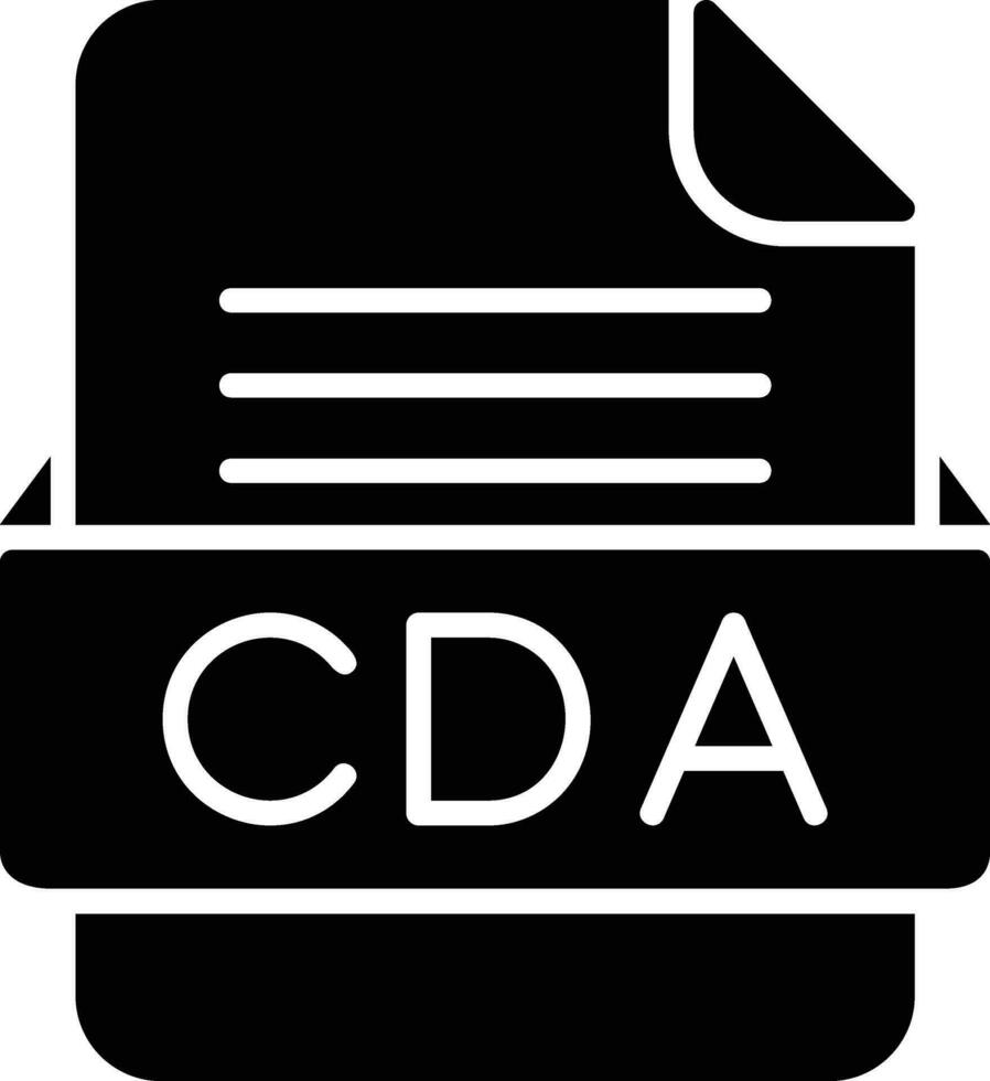 CDA File Format Line Icon vector