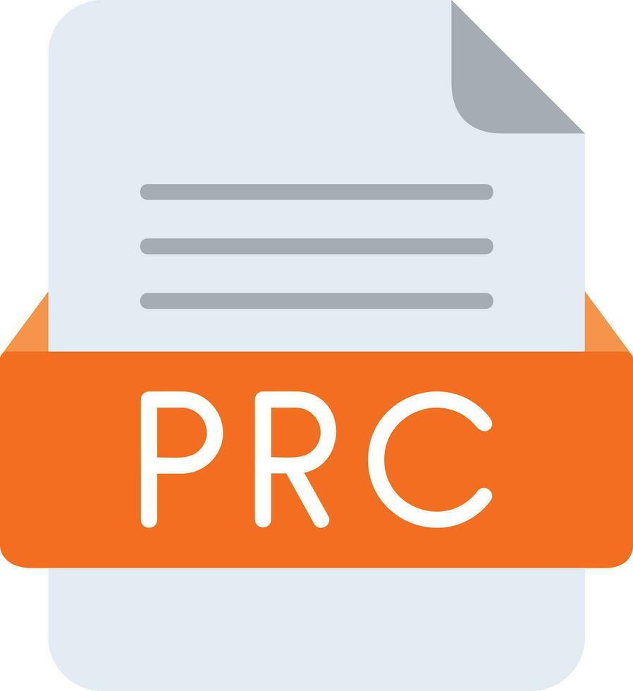 PRC File Format Line Icon vector