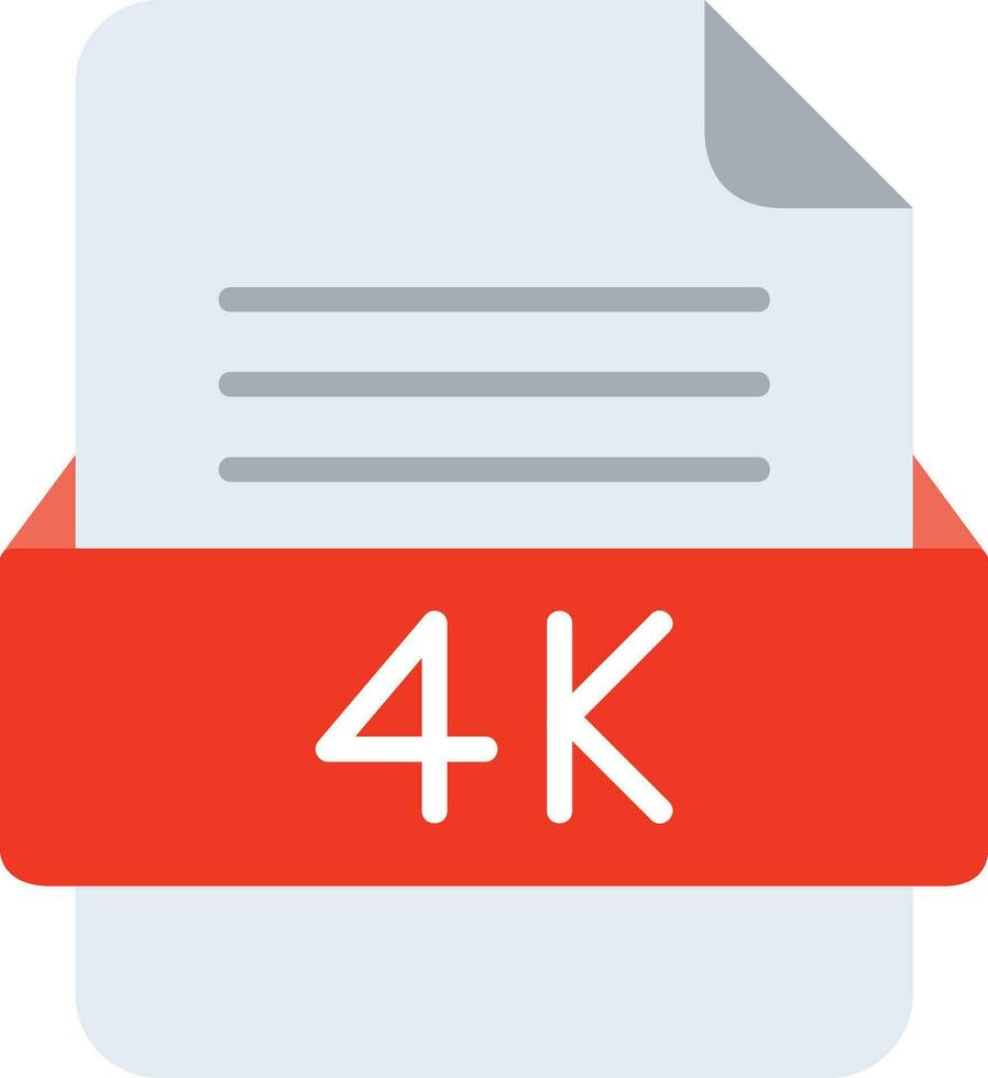 4K File Format Line Icon vector