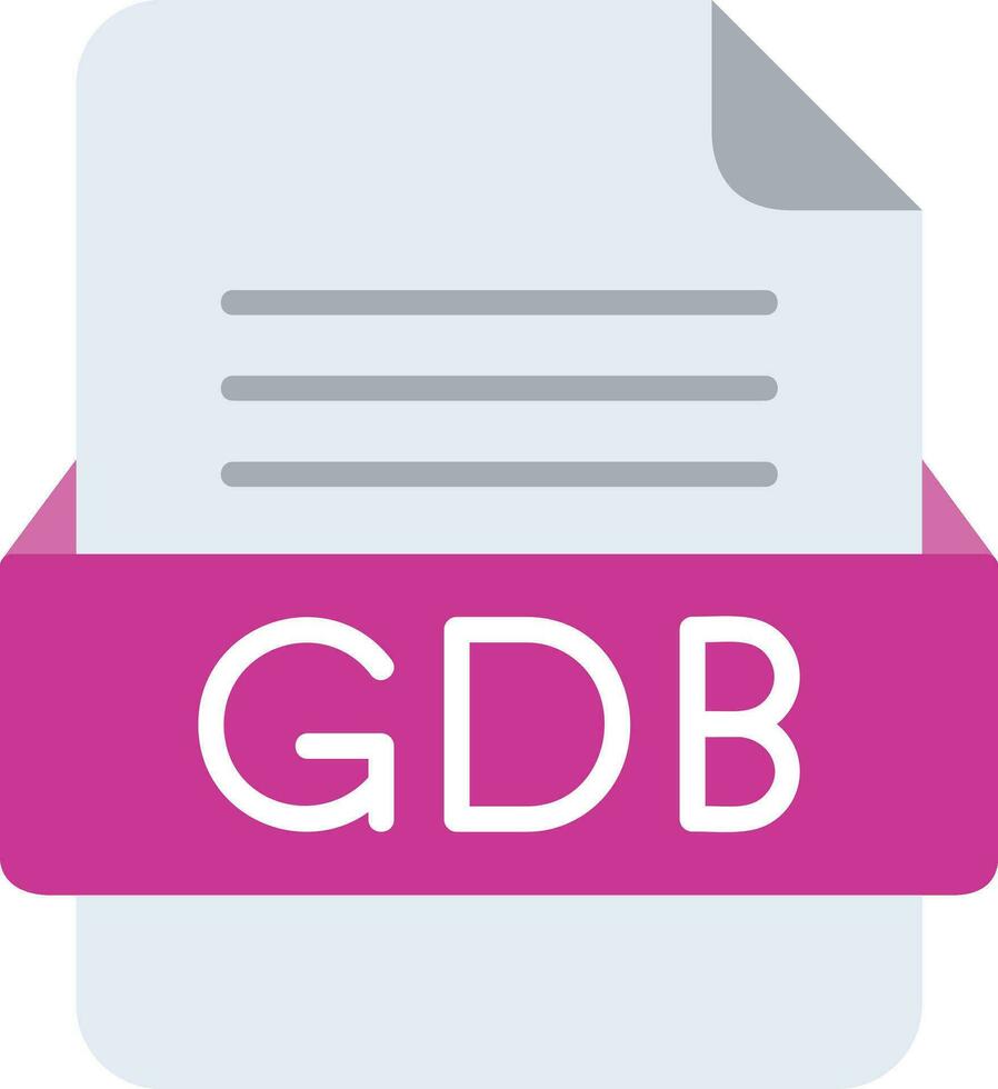 GDB File Format Line Icon vector