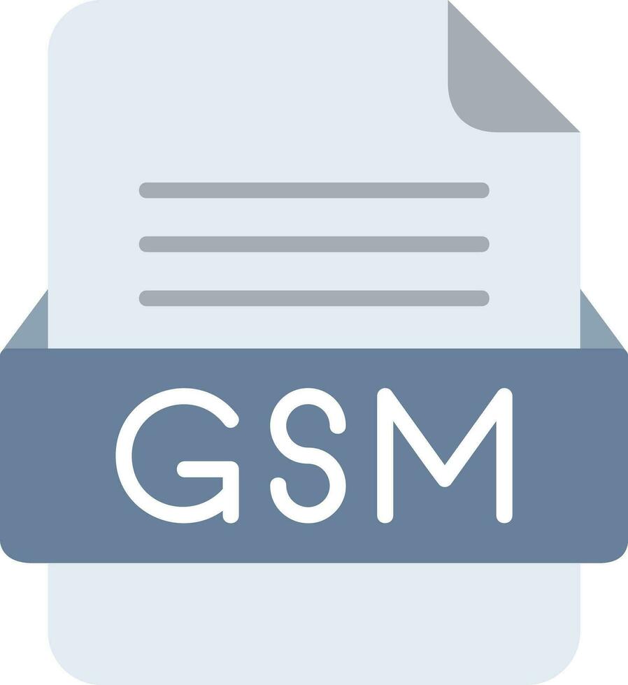 gsm archivo formato línea icono vector