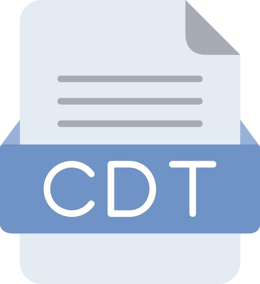 CDT File Format Line Icon vector