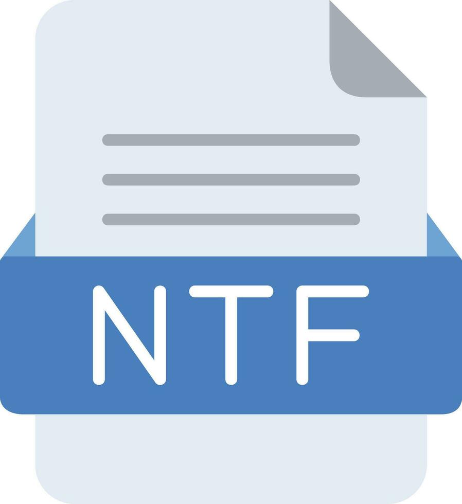 NTF File Format Line Icon vector