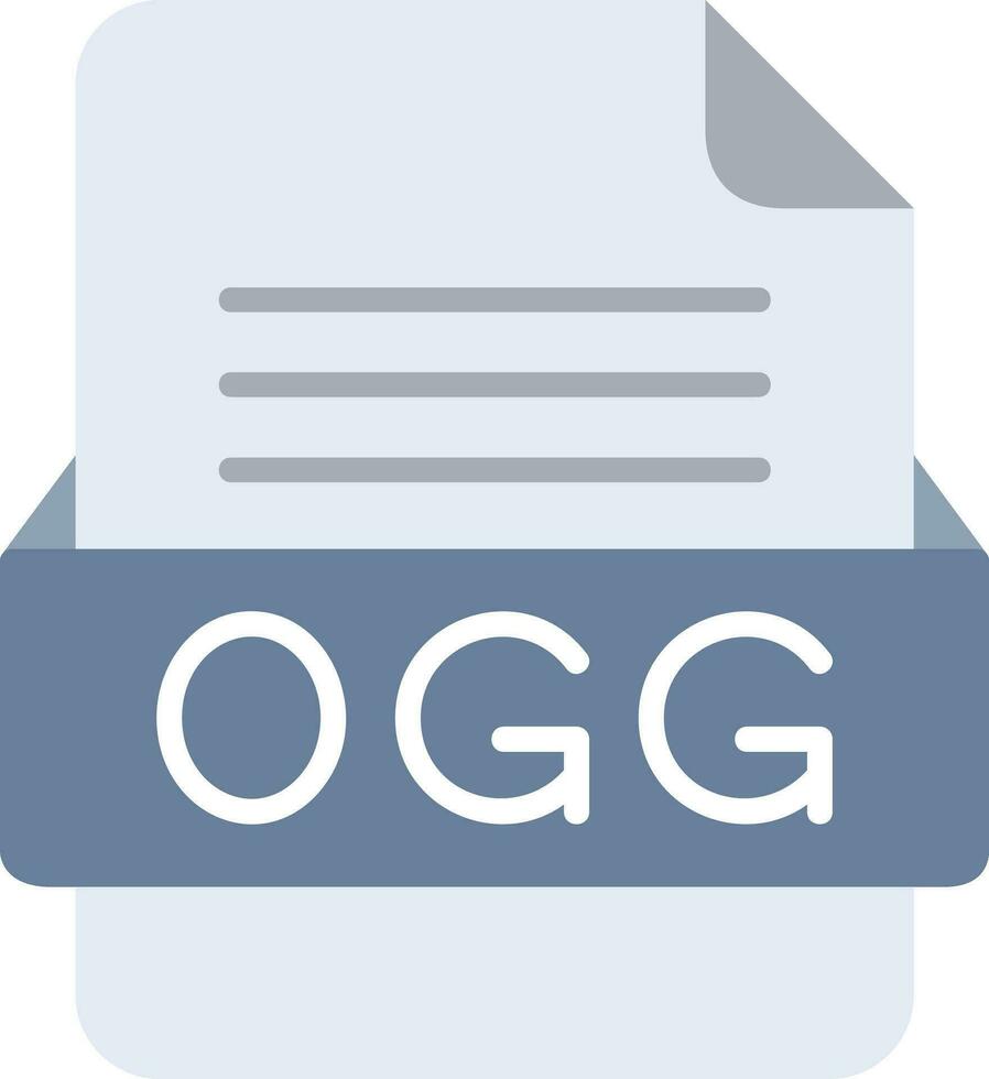 ogg archivo formato línea icono vector