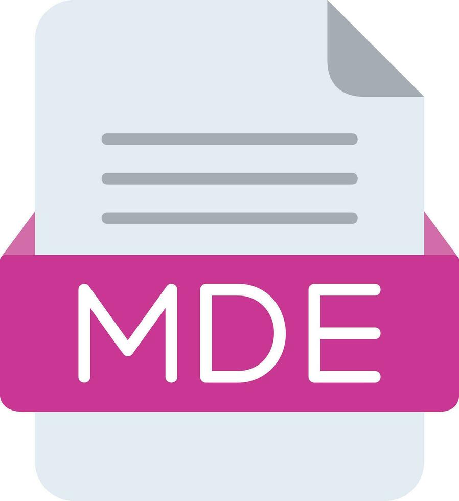 MDE File Format Line Icon vector