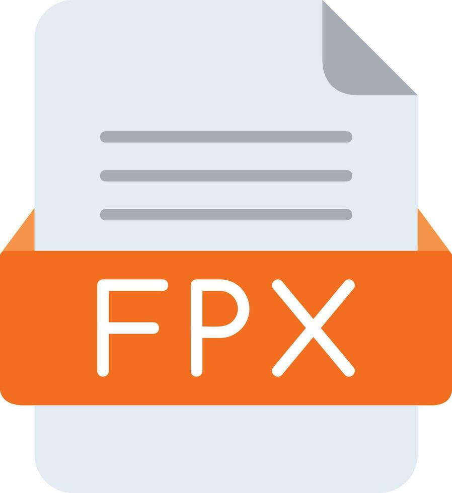 FPX File Format Line Icon vector