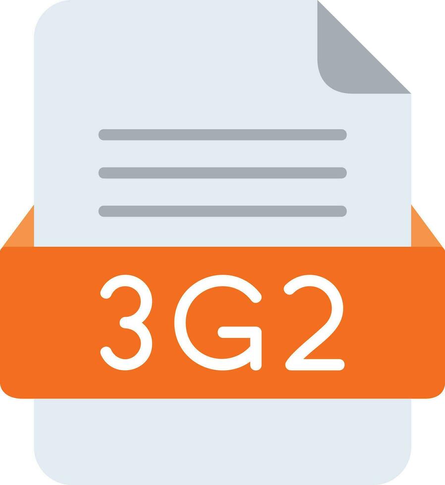 3g2 archivo formato línea icono vector