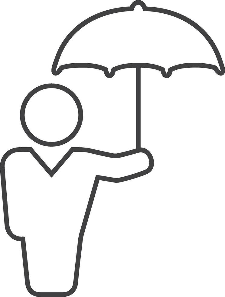 Umbrella protection icon symbol vector image. Illustration of the safety protect umbrella security design image