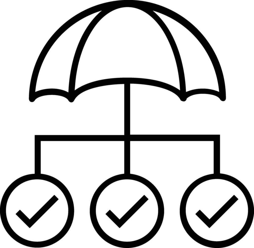 Umbrella protection icon symbol vector image. Illustration of the safety protect umbrella security design image