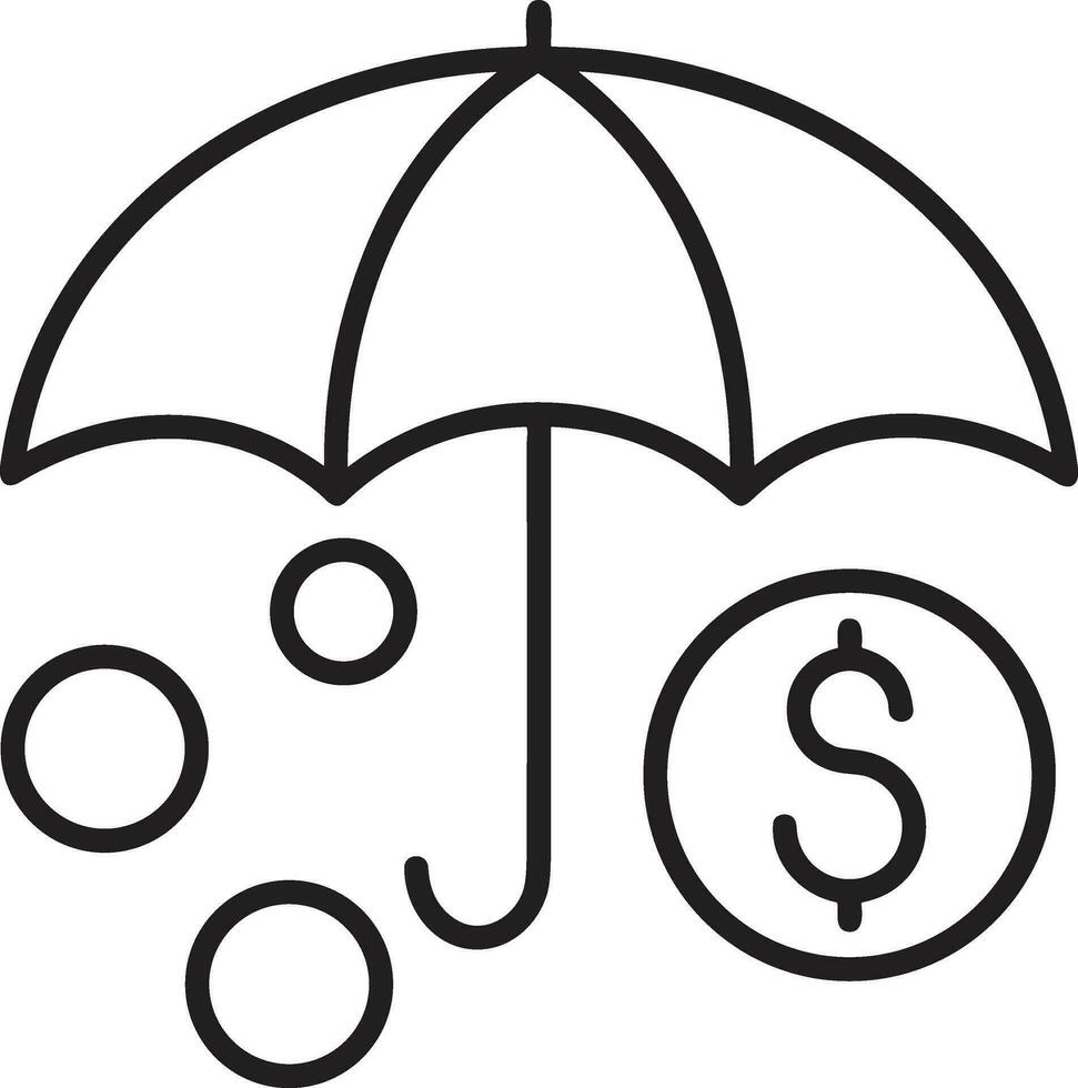 Umbrella protection icon symbol vector image. Illustration of the safety protect umbrella security design image