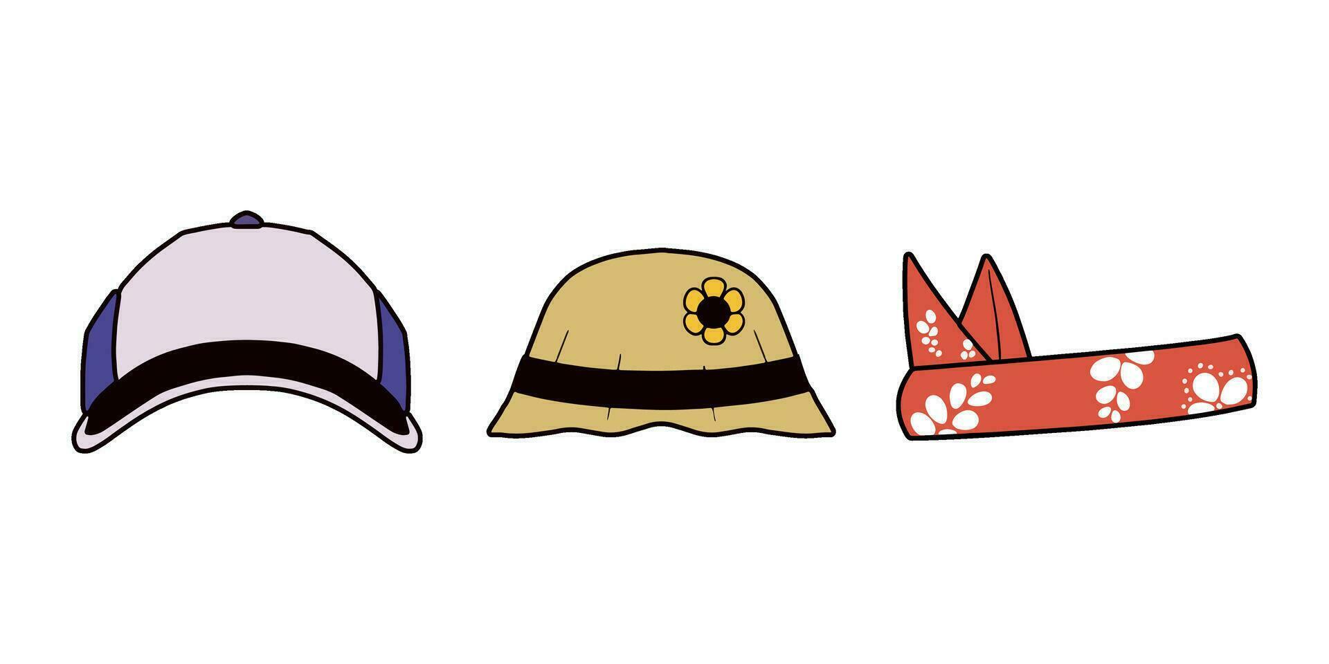 Collection of cute vector hats
