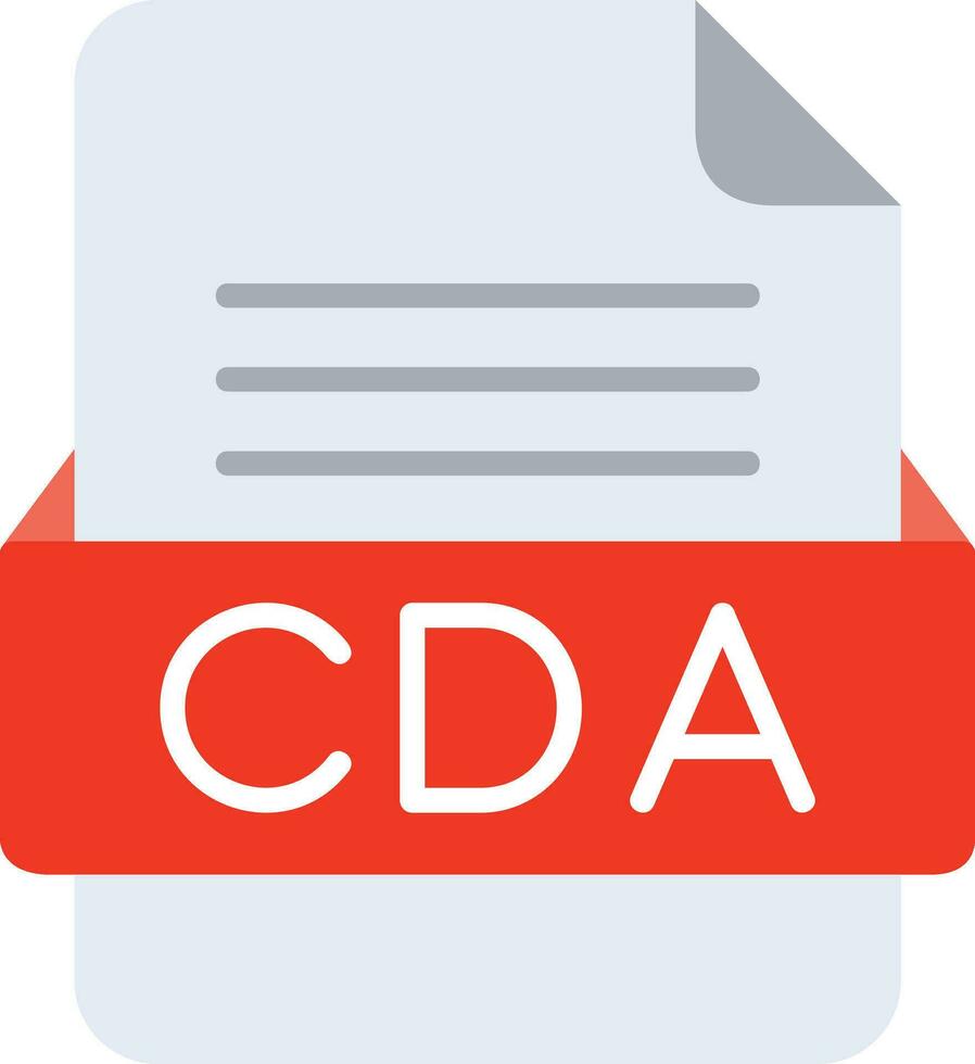 CDA File Format Line Icon vector
