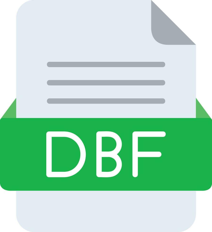 dbf archivo formato línea icono vector