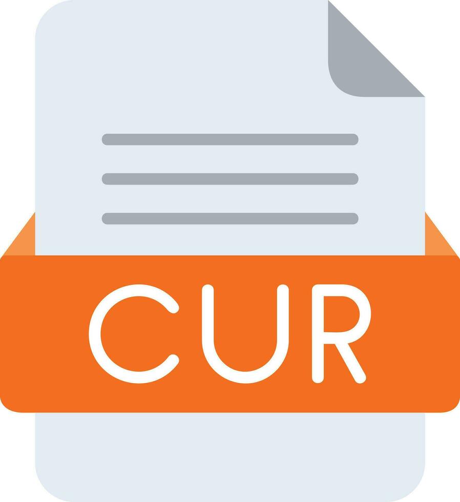 CUR File Format Line Icon vector