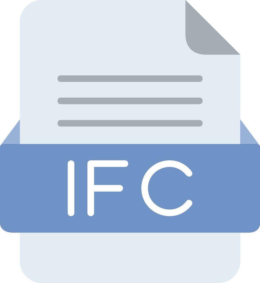 IFC File Format Line Icon vector