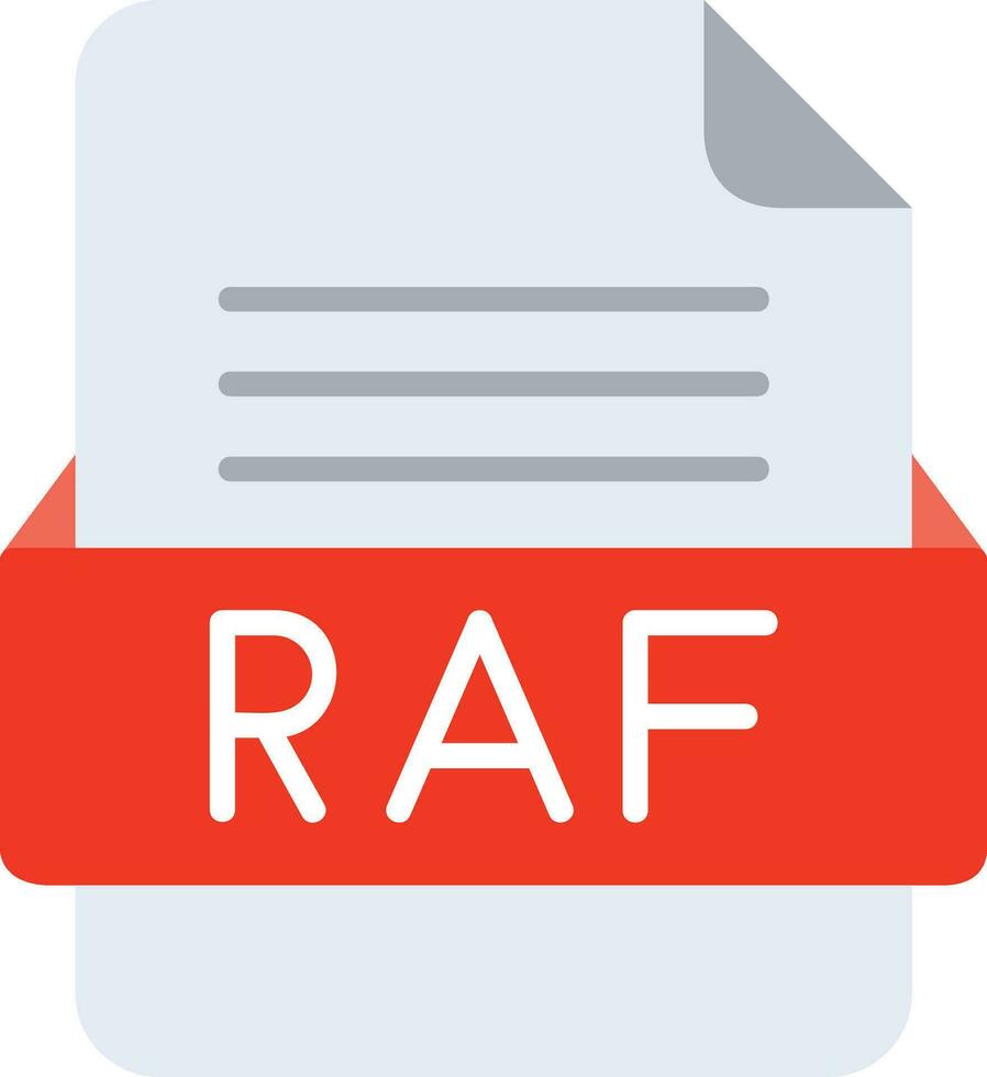 RAF File Format Line Icon vector