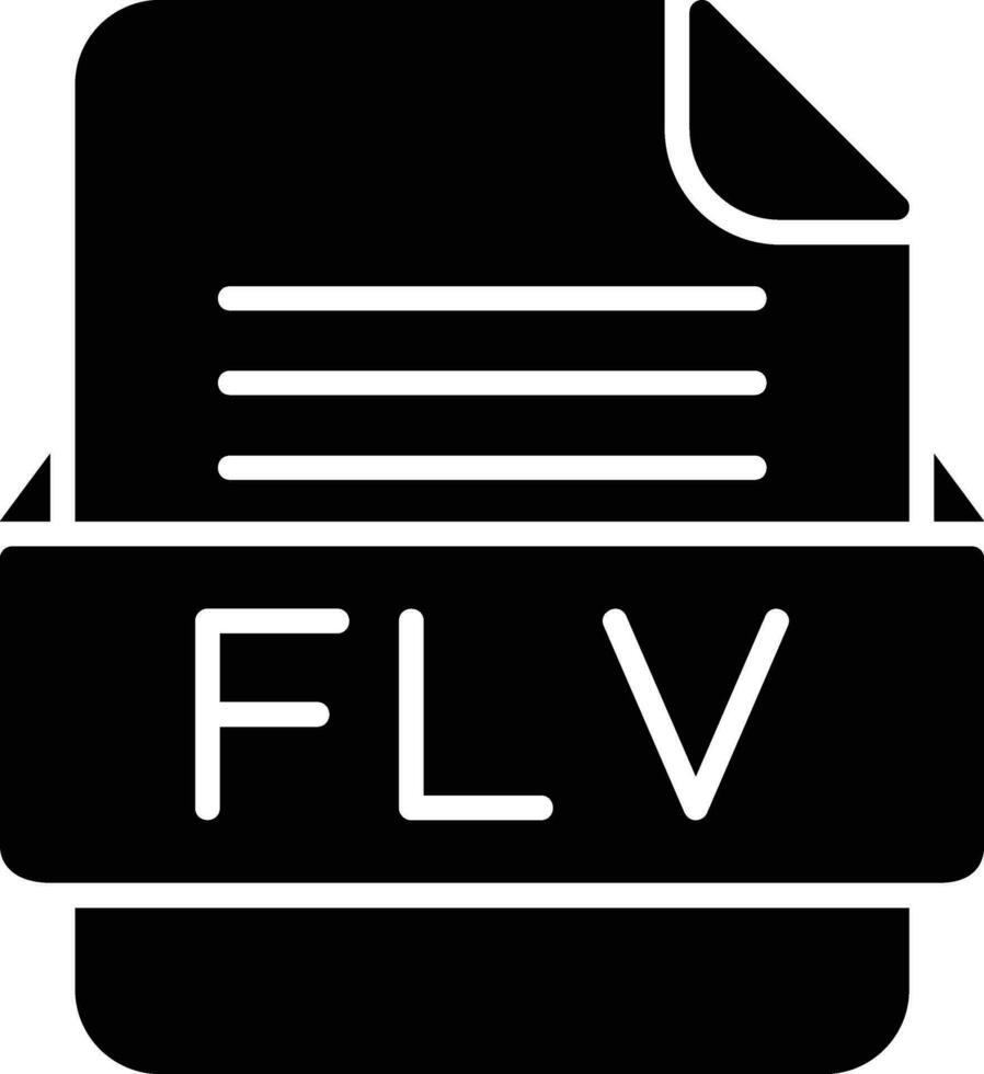 flv archivo formato línea icono vector