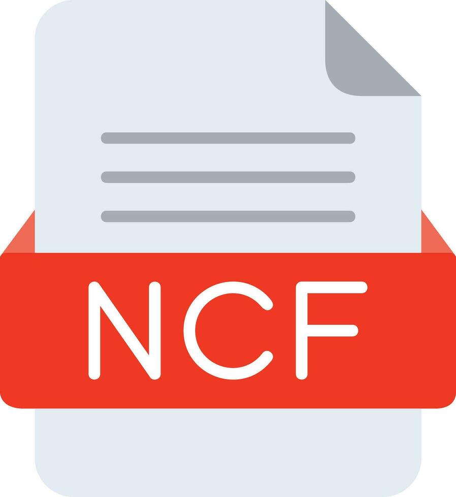 ncf archivo formato línea icono vector