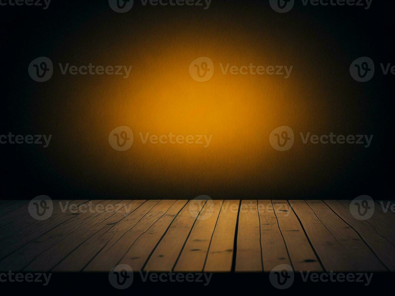 Wooden table and blur tropical Yellow Color background, product display montage. High quality photo 8k FHD AI generated