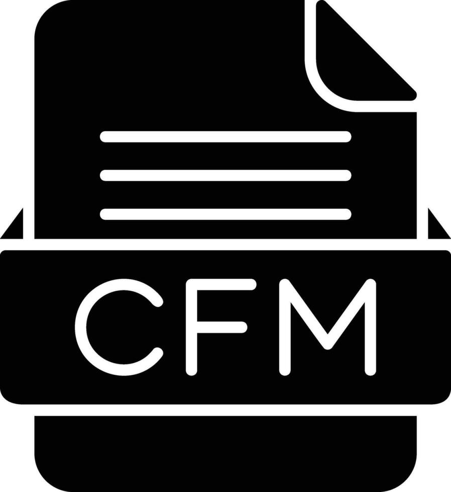 cfm archivo formato línea icono vector