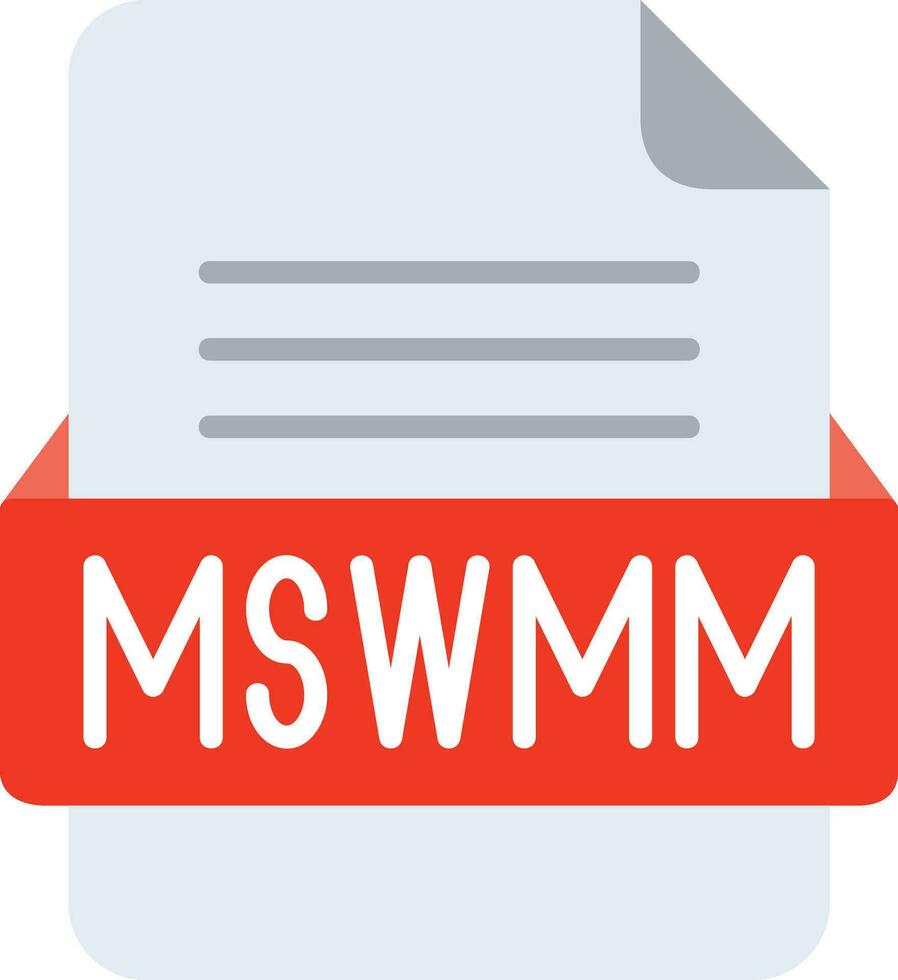 MSWMM File Format Line Icon vector