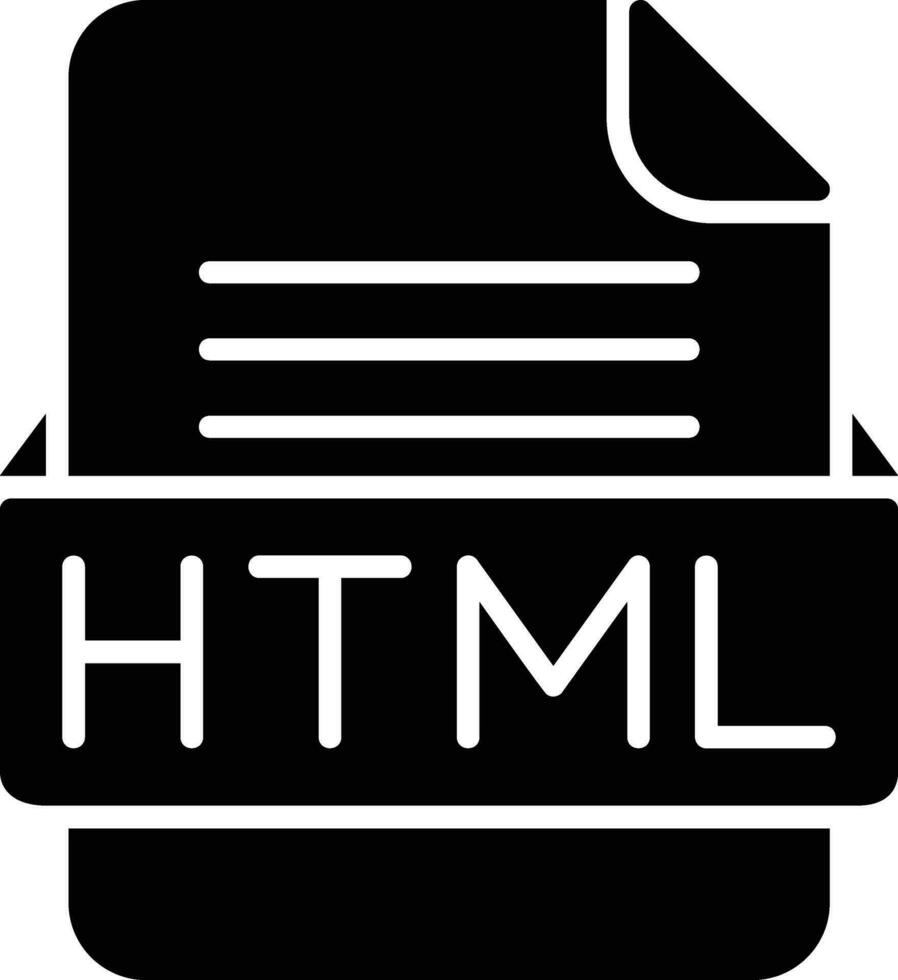 HTML File Format Line Icon vector