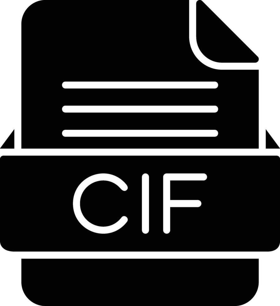 CIF File Format Line Icon vector