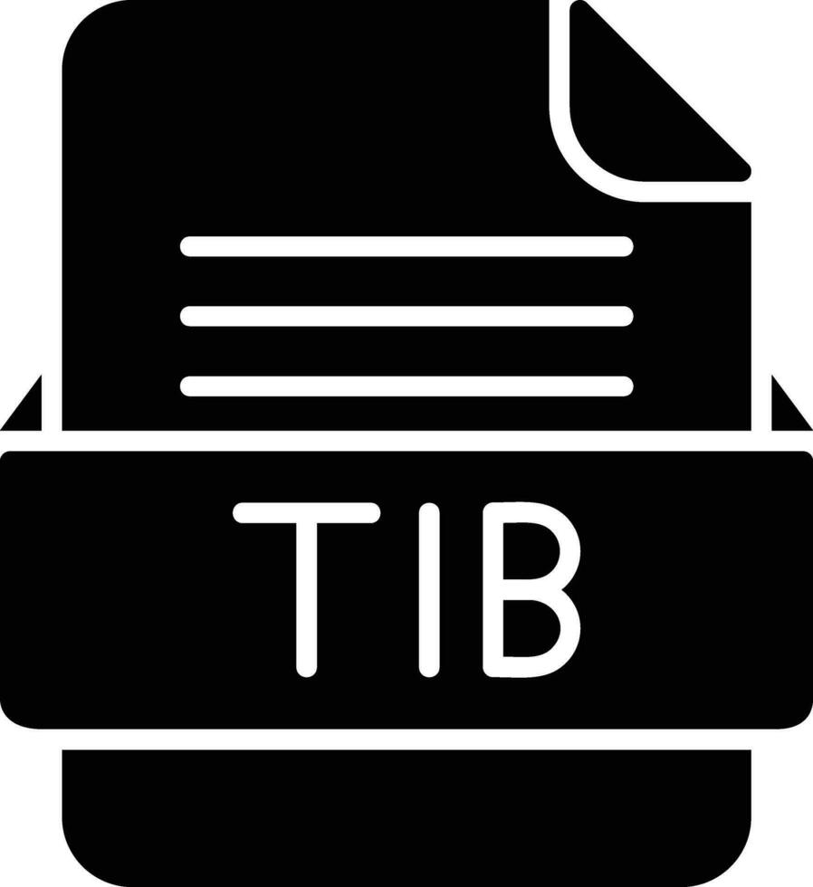 tib archivo formato línea icono vector