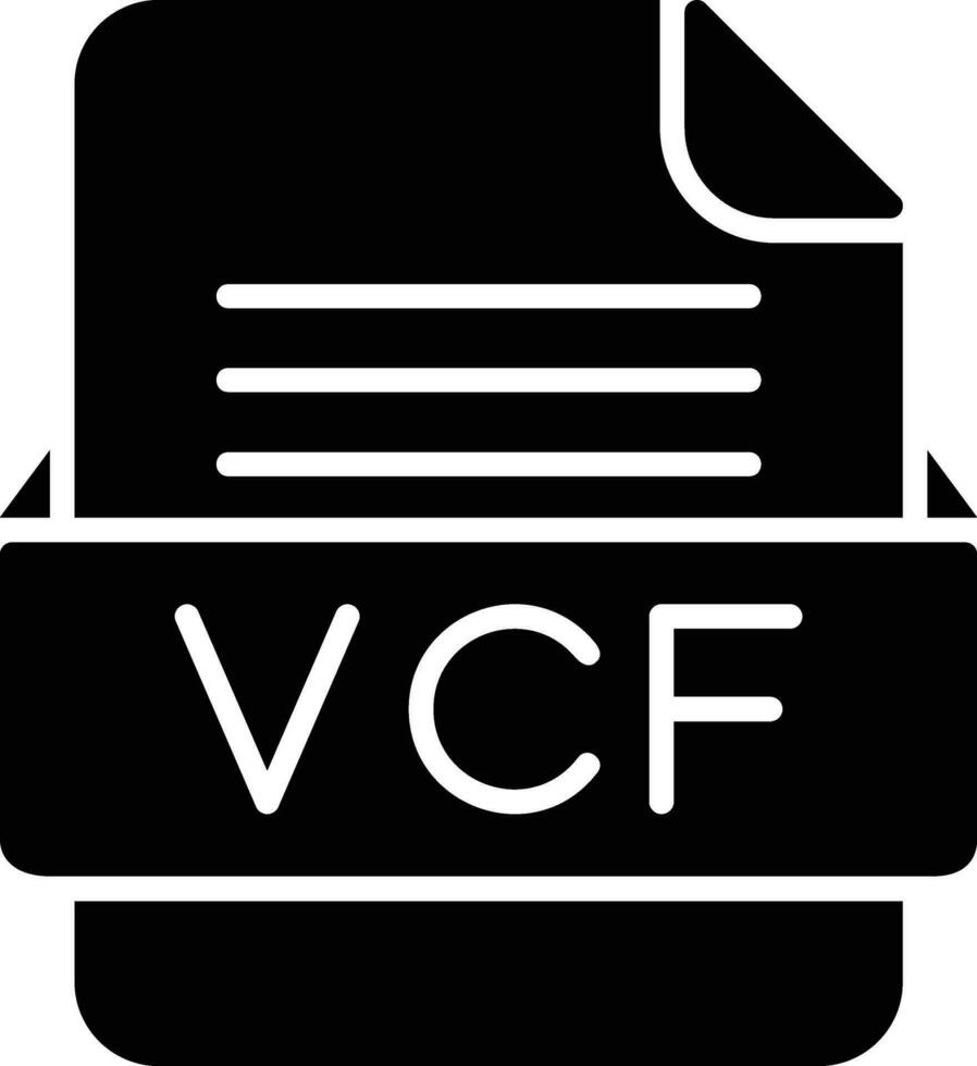 vcf archivo formato línea icono vector