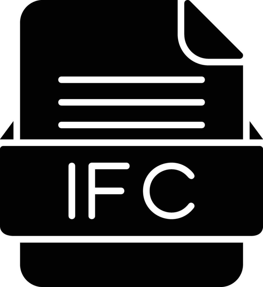 IFC File Format Line Icon vector