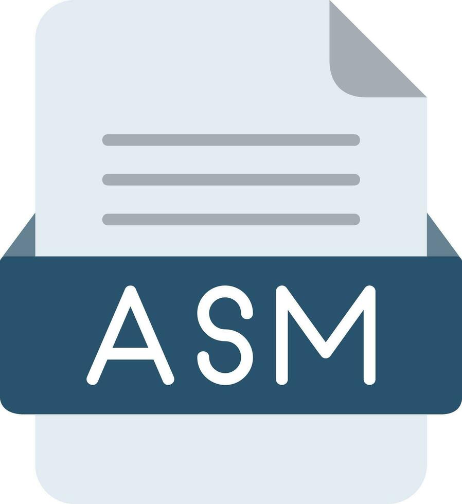 ASM File Format Line Icon vector