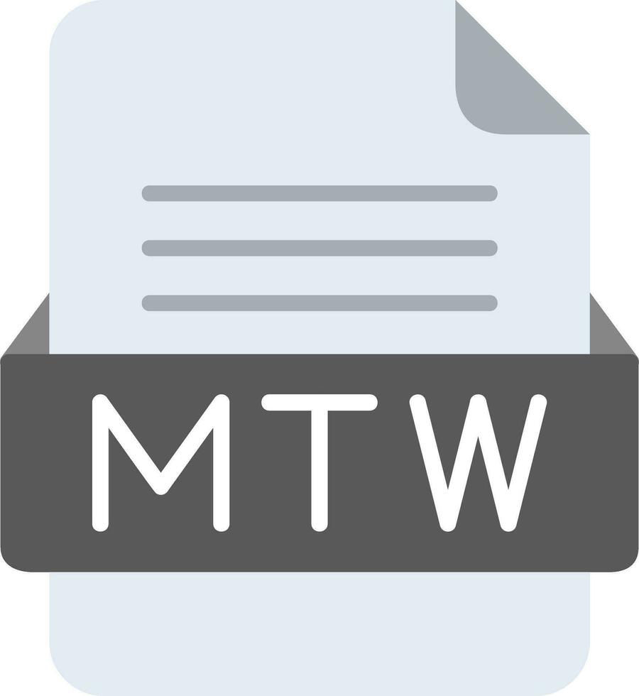 MTW File Format Line Icon vector