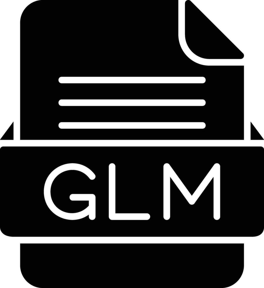 GLM File Format Line Icon vector