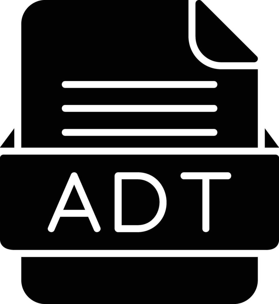 ADT File Format Line Icon vector