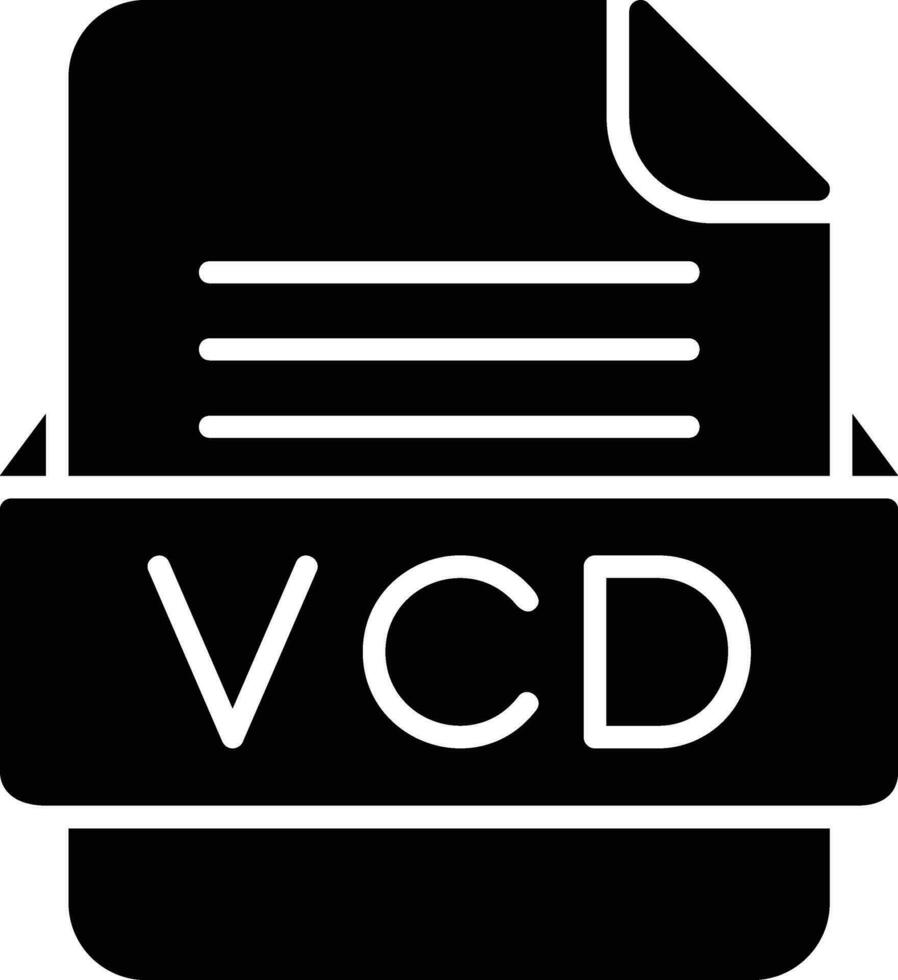 vcd archivo formato línea icono vector