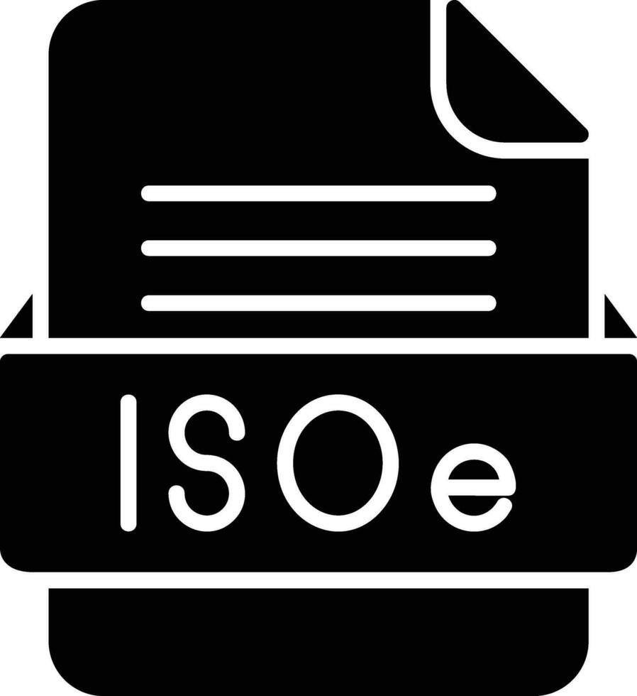 ISOe File Format Line Icon vector