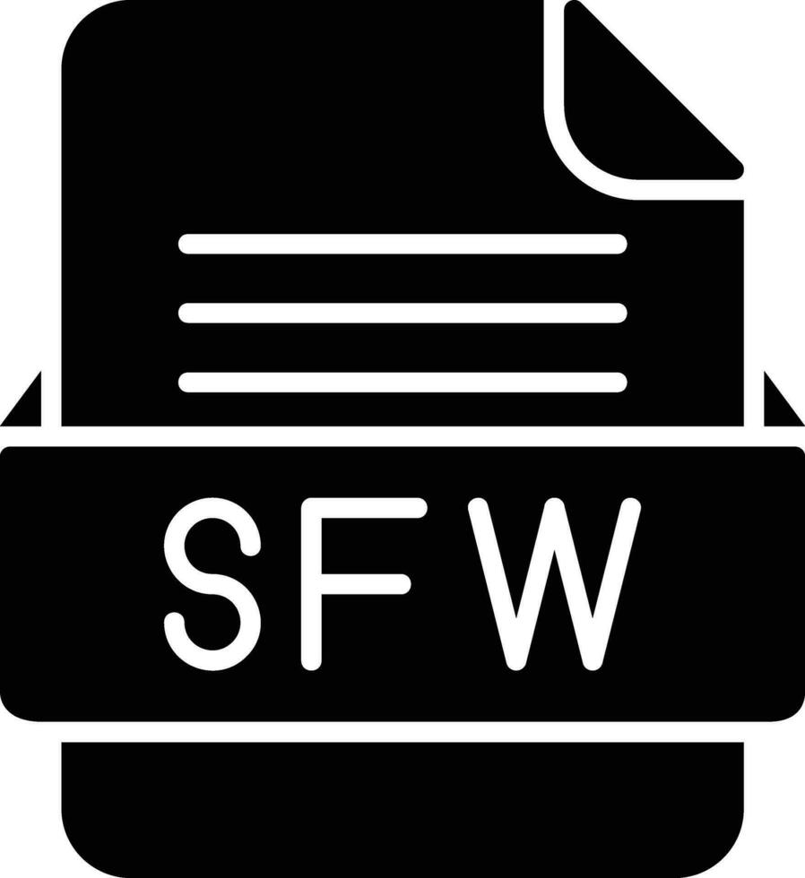 SFW File Format Line Icon vector